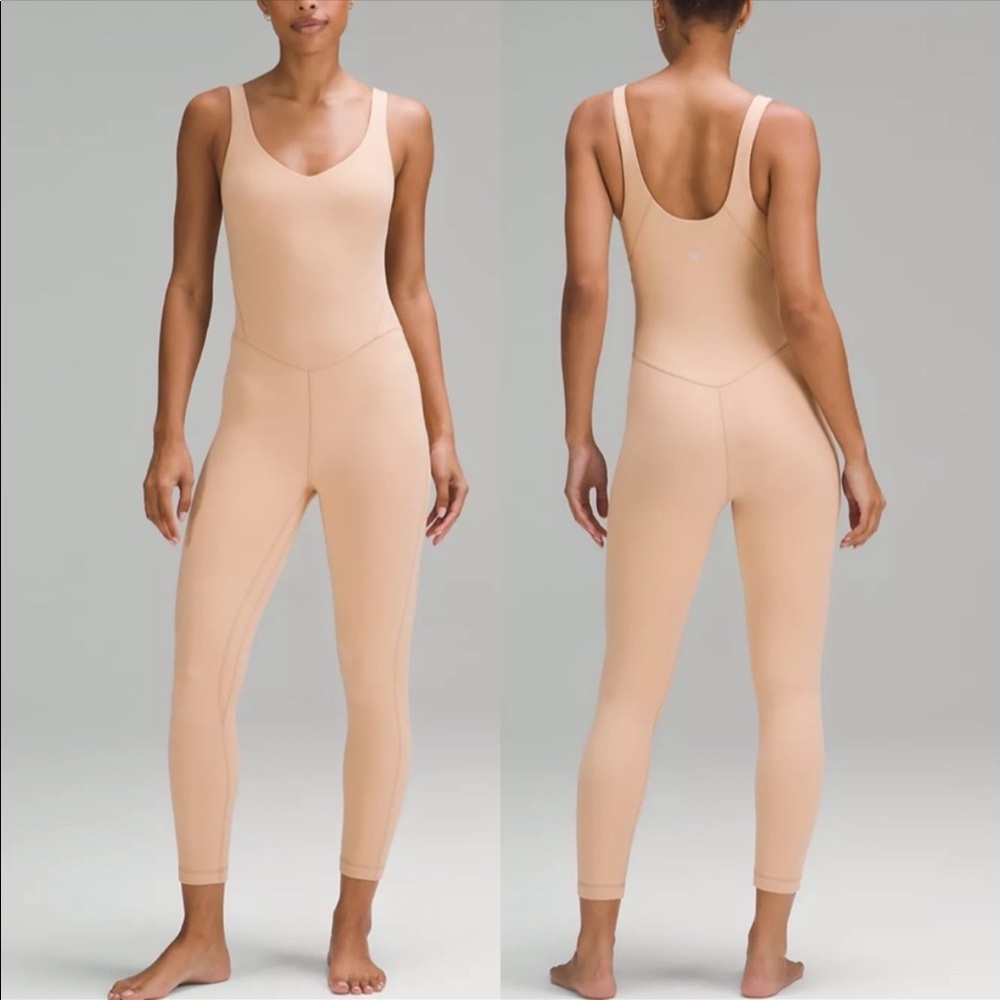 EUC Lululemon Align Bodysuit Jumpsuit 25” Nude 2